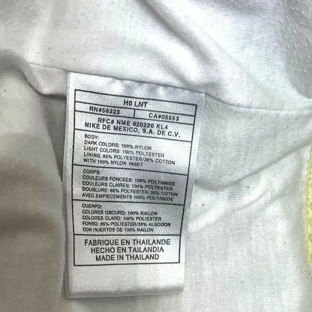 Nike Womens Vintage Track Windbreaker Jacket Pale Yellow Black Full Zip Small